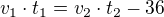kopírovat do textarea $v_1\cdot t_1=v_2\cdot t_2 - 36$