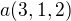 $a(3, 1, 2)$