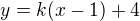 $y=k(x-1)+4$