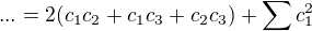kopírovat do textarea $...= 2(c_{1}c_2 + c_{1}c_3 +c_{2}c_3) + \sum c_{1}^2$