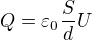 $Q=\varepsilon _{0}\frac{S}{d}U$