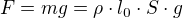$F=mg=\rho\cdot l_0\cdot S\cdot g$