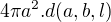 $4\pi a^2.d(a,b,l)$