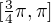$[\tfrac34\pi,\pi]$