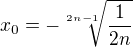 $x_0=-\sqrt[2n-1]{\frac1{2n}}$