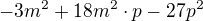kopírovat do textarea $-3m^{2}+18m^{2} \cdot p-27p^{2}$