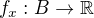 $f_x: B\to \mathbb{R}$