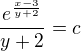 $\frac{e^\frac{x-3}{y+2}}{y+2}=c$