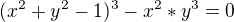 kopírovat do textarea $(x^2 + y^2 - 1)^3 - x^2 * y^3 = 0$
