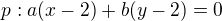 $p:a(x-2)+b(y-2)=0$