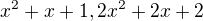 kopírovat do textarea $x^2 + x+ 1, 2x^2 + 2x + 2$