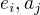 $e_{i},a_{j}$