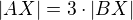 $|AX|=3\cdot |BX|$