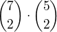 ${7\choose2}\cdot{5\choose2}$