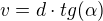 $v=d\cdot tg(\alpha )$