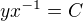 kopírovat do textarea $yx^{-1}= C$