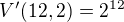 $V'(12,2)=2^{12}$