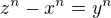 $z^n-x^n=y^n$