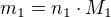 $m_1=n_1\cdot M_1$