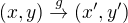 kopírovat do textarea $(x,y)\stackrel{g}{\to}(x',y')$
