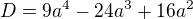 kopírovat do textarea $D=9 a^4-24 a^3+16 a^2$