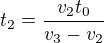 kopírovat do textarea $t_2=\frac{v_2t_0}{v_3-v_2}$