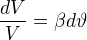 kopírovat do textarea $\frac{dV}{V}=\beta d\vartheta$