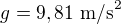 $g=9,81\ \text{m/s}^2$