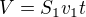 $V=S_1v_1t$