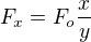 $F_{x}=F_{o}\frac{x}{y}$
