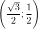 $\(\frac{\sqrt{3}}{2};\frac{1}{2}\)$