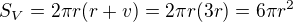 kopírovat do textarea $S_V = 2 \pi r(r + v) = 2 \pi r (3r) = 6 \pi r^2$