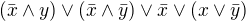 kopírovat do textarea $(\bar{x}\wedge y)\vee (\bar{x}\wedge \bar{y})\vee \bar{x}\vee (x\vee \bar{y})$