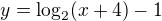 $y=\log_{2}(x+4)-1$
