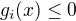 $g_{i}(x)\le0$