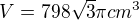 kopírovat do textarea $V=798\sqrt{3}\pi cm^{3}$