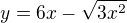 $y=6x-\sqrt{3x^2}$