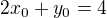 $2x_{0} + y_{0} = 4$