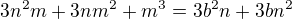 kopírovat do textarea $3n^2m+3nm^2+m^3=3b^2n+3bn^2$
