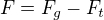 $F=F_g-F_t$