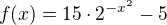 $ f(x)=15\cdot 2^{-x^2}-5$