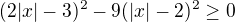 $(2|x|-3)^2-9(|x|-2)^2\ge0$