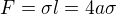 $F=\sigma l=4a\sigma$