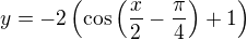 $y=-2\left(\cos\left(\frac x2-\frac{\pi}{4}\right)+1\right)$