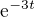 $\mathrm{e}^{-3t}$