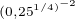 $^{(0,25^{1/4)^{-2}}}$