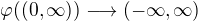 $\varphi ((0,\infty )) \longrightarrow (-\infty ,\infty )$