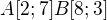 $A[2; 7] B[8; 3]$