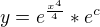 $y=e^{\frac{x^{4}}{4}}*e^{c}$