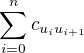 $\sum_{i=0}^{n}{c_{u_iu_{i+1}}}$